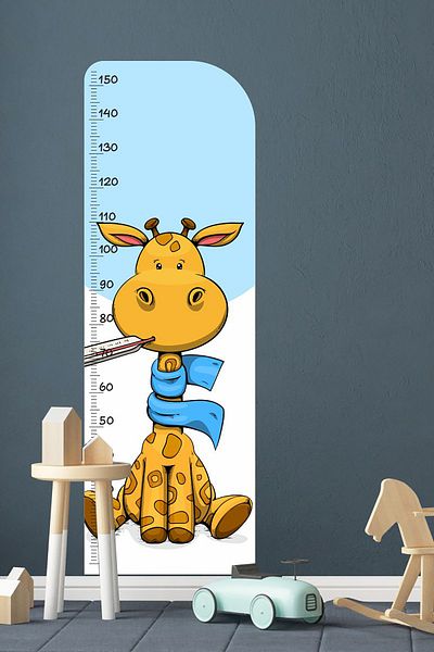 TUGİBU Αυτοκόλλητο τοίχου με μετρητή ύψους Giraffe Παιδικό Βρεφικό Δωμάτιο Πόρτα Νηπιαγωγείο Νηπιαγωγείο