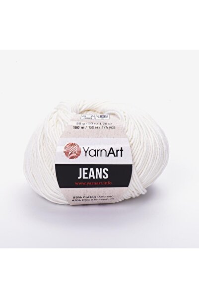 Yarnart جينز أميجورومي حبل محبوك أبيض 01