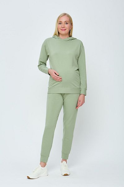 Motherway Women's Green Cotton Maternity Tracksuit Set