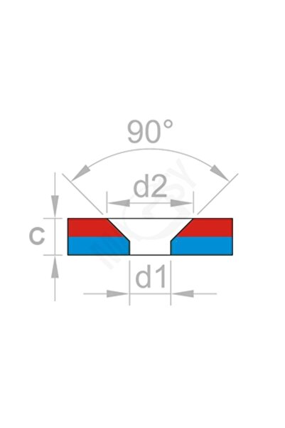 Dünya Magnet 10 Adet 15 mm X 10/5,5m X 3  mm Havşa Delikli Güçlü Neodyum Mıknatıs