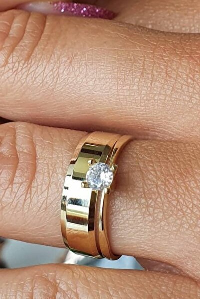 Silver Self Kadın Gümüş Alyans Ve Tektaş 5 mm Düz Parlak