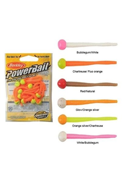 BERKLEY Powerbait Floating Mice Tails Sahte Yemi Fluorescent Red Chartreu 8 c...