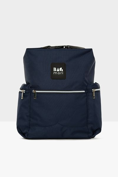 Bagmori Women's Navy Blue Backpack with Belt Holder Pocket M000005577
