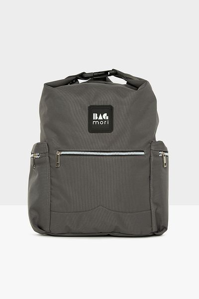 Bagmori Women's Gray Backpack with Belt Holder Pocket