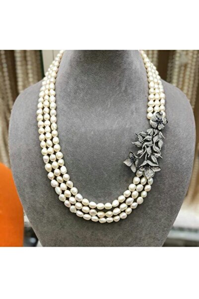 Aşina Gümüş Yeni Yıl Hediyesi Nilüfer 925 Ayar Gümüş Rodyum(Beyaz Altın)Kapla...