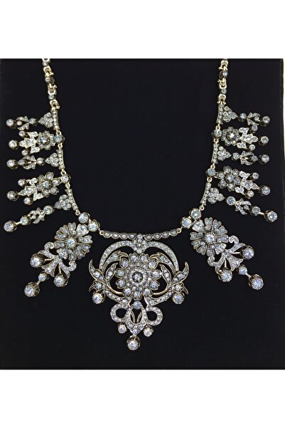 Aşina Gümüş Yeni Yıl Hediyesi Kadın Altın Elmas Montür Ottoman Style Gerdanlı...