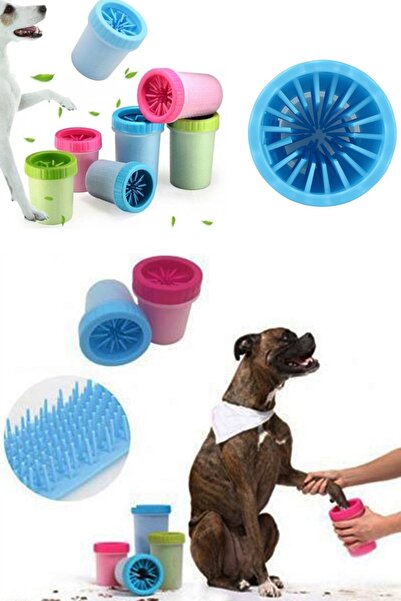 MOBEE Silikon Jel Fırçalı Kedi Köpek Pati Ayak Yıkama Kovası (büyük)