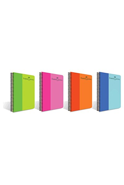 Faber Castell A4 Spiral Notebook Bicolor Plastic Cover Unlined 200 Sheets Assortment5075000144
