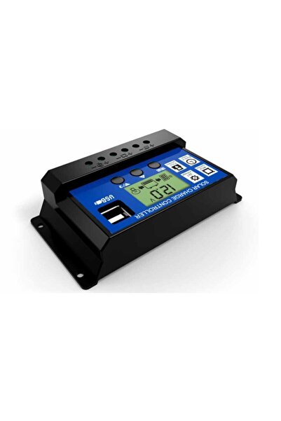 URETECH Güneş Paneli Akü Şarj Kontrol Cihazı 10 Ah Amper 2 Li Usb Çıkışlı Regülatör 10a - 12/24v