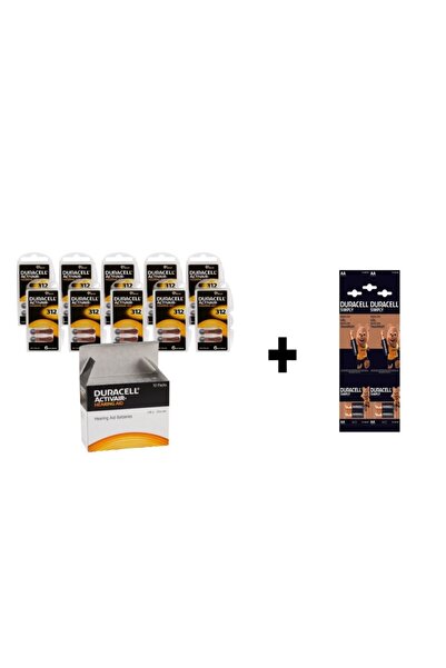 Duracell Activair 312 Kulaklık Pili Blister 6'lı 10 Paket + 4 Adet Aa Kalem P...