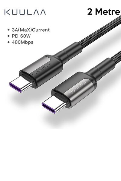 Type C To Type-c Pd 60w Qc4.0 Hızlı Şarj Ve Data Kablosu 2 Metre