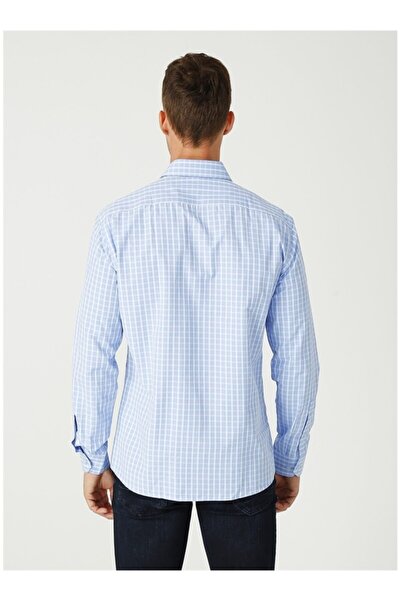 Pierre Cardin Erkek Mavi Kareli Gömlek