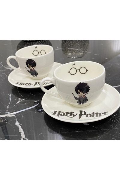 TEBAK COLLECTION 2-Person Harry Potter Patterned Porcelain Turkish Coffee Cup