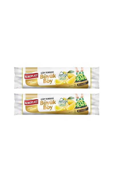 Sarcina Koroplast Extra Strong Large Size Lemon Scented Drawstring Garbage Bag 65x70cm - 10 Pieces X 2 pcs