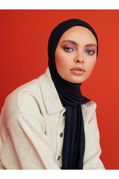 Aslı Gold Синій трикотажний шарф