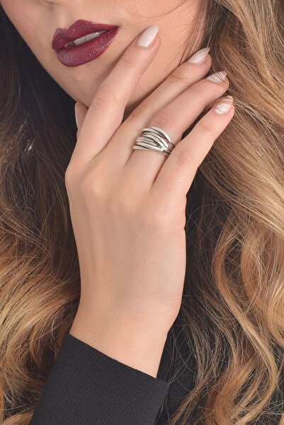 LABALABA Kadın Antik Gümüş Kaplama Yüzük