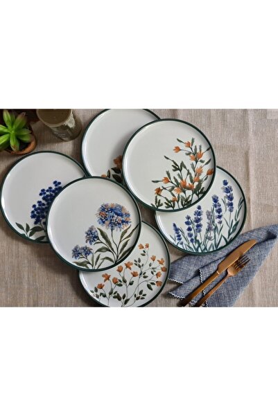Porland Flower Garden 6 Parça Karma Pasta Takımı
