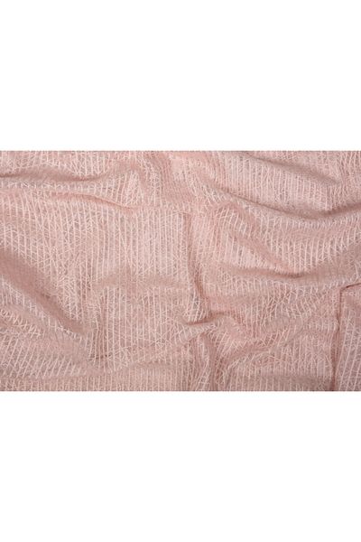 AKÇA TEKSTİL Striped Powder Color Single Wing Ready-made Planted Pleated Background Curtain 75*260 Cm