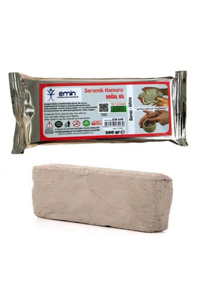 Hobialem Ceramic, Clay Dough, 500 gr, White Color, Modeling Mud, Natural, Ceramic Dough