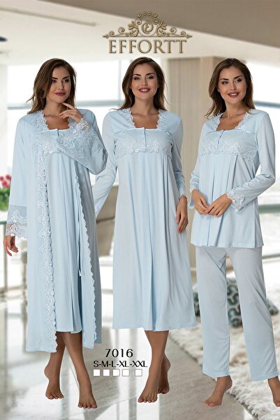 Effort Pijama Effortt Blue Special Design Maternity Pregnant Set of 4 7016