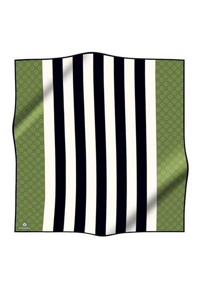 Vissona Γυναικείο μεταξωτό κασκόλ Twill Μαύρο Χακί