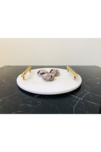 Modestmar Natural Marble Round Presentation Tray