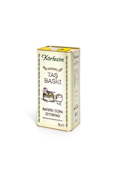 Körfezim Taş Baskı Sızma Zeytinyağı 5 Lt Teneke
