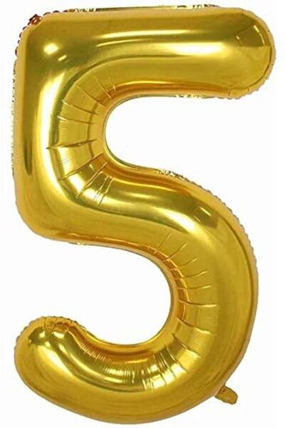 Kutubist 34 Inç Gold 5 Rakamı Şeklinde Folyo Balon