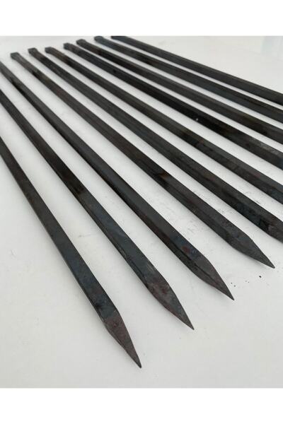 mobilreyon – 10 Adet Kare Tavuk Patlıcan Şişi - Silme Demir 10 Mm - Galvanizs...