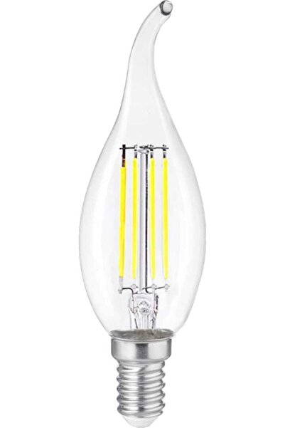 Heka Kıvrık Buji Filament Edison Tip Rustik Şeffaf Cam Ampul 6 W Led Ampul - Beyaz Işık Erd-94