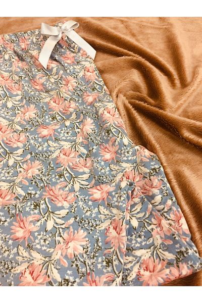 Altınay Pantaloni de pijama de vară din viscoză fără buzunar cu motiv floral