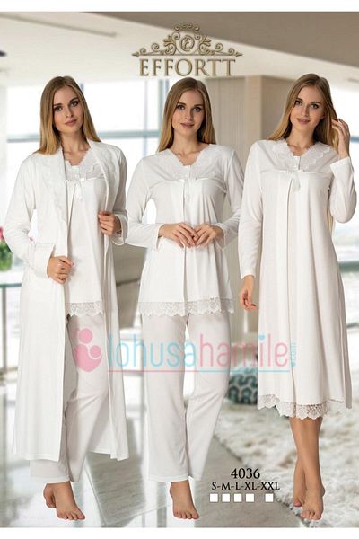 Effort Pijama Effortt 4036 Ecru Maternity Maternity Set of 4