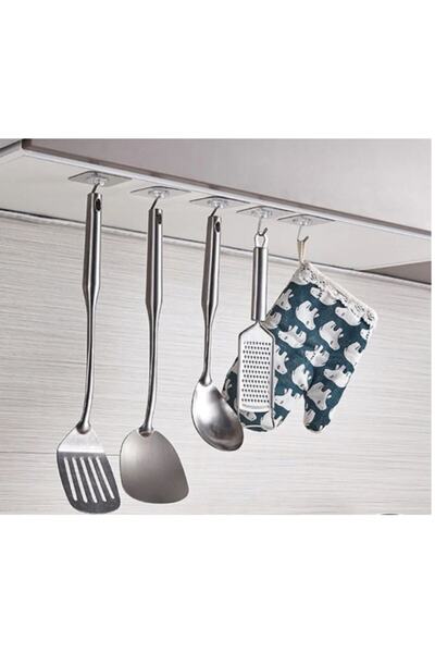 epazzar Yapışkanlı Silikon Demir Kancalı Tekli Askı 10 Adet