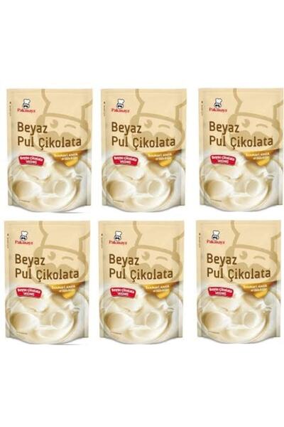 Pakmaya Beyaz Pul Çikolata 100 Gr X 6 Adet