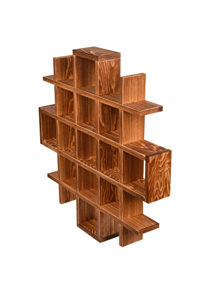 Wooden City Ahşap Dekoratif Raf Biblo Rafı Süs Eşya Rafı