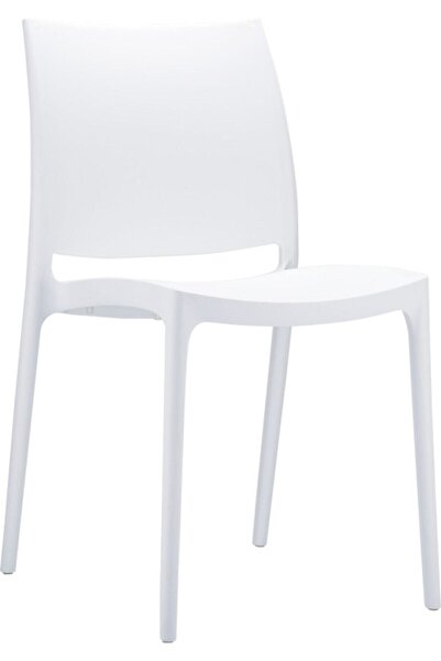 Siesta Maya Plastik Contract Sandalye Beyaz Mutfak Balkon Salon Bahçe Cafe