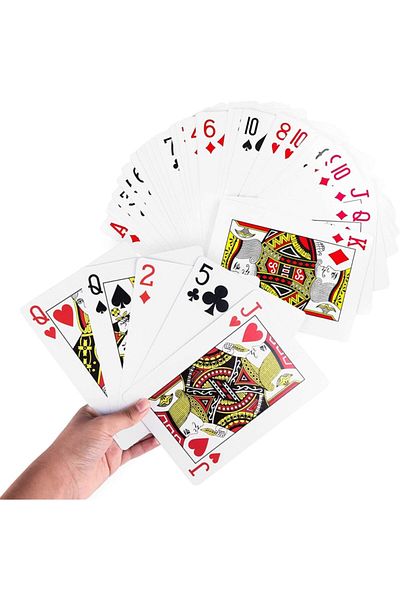 Star Okey Jumbo Playing Cards 54 Games Large Size Paper Deck 400 Gr Poker Game Card