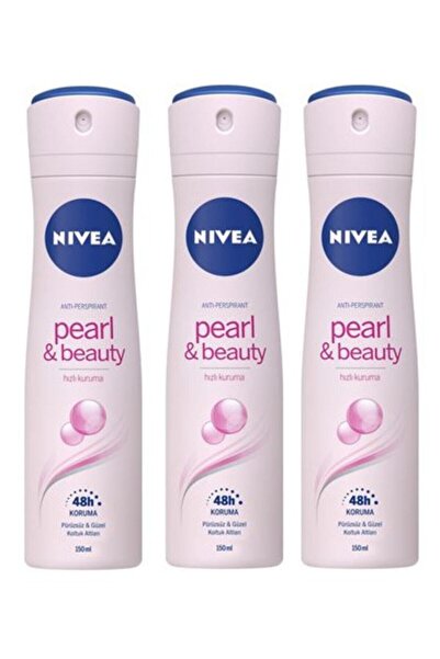 NIVEA Nıvea Deodorant Bayan 150 Ml Pearl Beauty 3 Adet