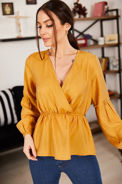 armonika Bluse - Gelb - Regular Fit