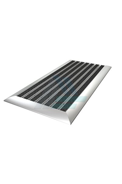 Ankadex 40x70cm Halı Yüzeyli 25mm Yükseklikte Alüminyum Paspas (renk: Gri)