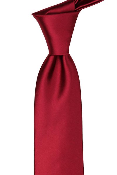 La Pescara Men's Burgundy Handkerchief Plain Satin Tie 1109