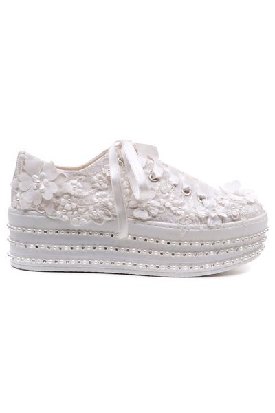 Ayakkabı Tutkusu Stilo ® Pantofi de mireasa albi de damă 