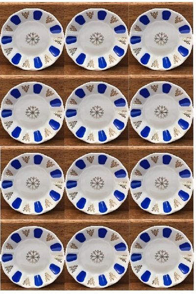 Porland Classic Blue Porcelain Tea Plate Set of 12