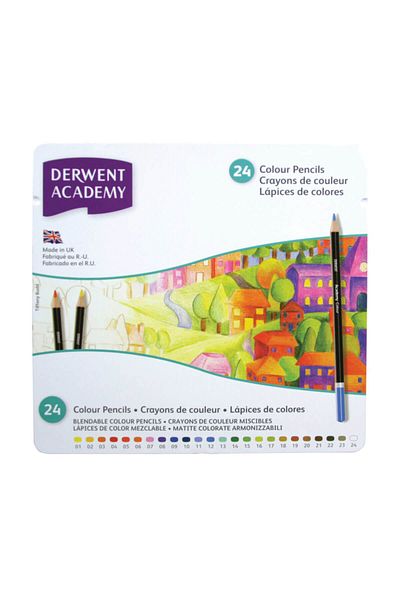 Derwent Academy Dry Paint 24 Colors Metal Box
