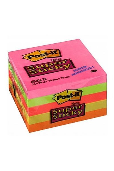 Post-it Post-It Super Sticky Note 5 لون نيون × 90 ورقة 76 × 76 ملم
