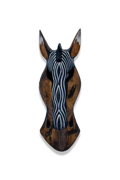Zebra Head Mask, 30 cm, Wave, Wall Object, Wood Mask