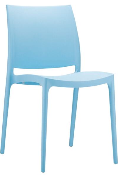 Siesta Maya Plastik Contract Sandalye Açık Mavi Mutfak Balkon Salon Bahçe Cafe