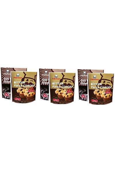 Pakmaya Çift Renkli Damla Çikolata 70 Gr X 3 Adet & Bitter Parça Çikolata 70 Gr X 3 Adet