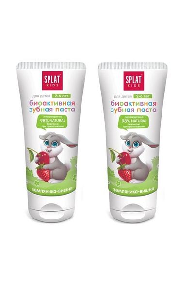 Splat Kids Strawberry and Cherry Taste Toothpaste 2-6 Years 50 ml X2 Pieces
