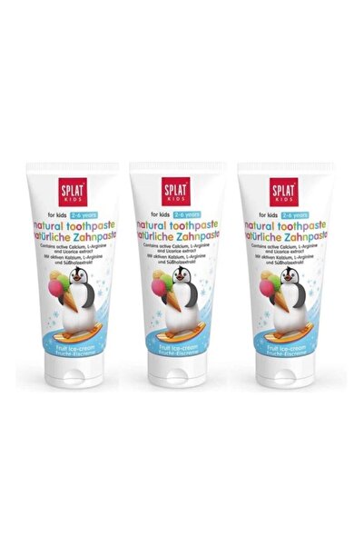 Splat Kids Natural Fruity Ice Cream Flavored Toothpaste 2-6 Years 50 ml